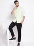 Vastramay Men's Mint Green Checkered Classic Linen Nehru Jacket